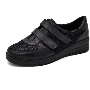 Sens Dames Klittenbandschoen - 1755-12811.001 Zwart - Wijdte K - Maat 37