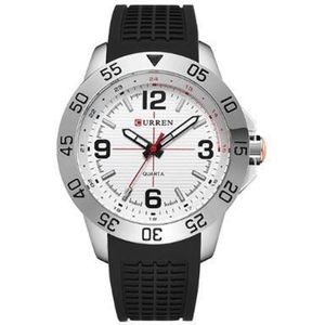 Curren heren horloge - analoog - 45 mm - zwart/wit - I-deLuxe verpakking