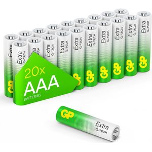GP Extra Alkaline Batterijen AAA micro mini penlite LR03 Batterij 1.5V - 20 stuks - AAA Batterij - Nieuwe G-TECH Technologie