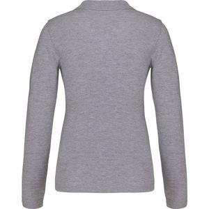 Polo Dames XXL Kariban Kraag met knopen Lange mouw Oxford Grey 90% Katoen, 10% Viscose