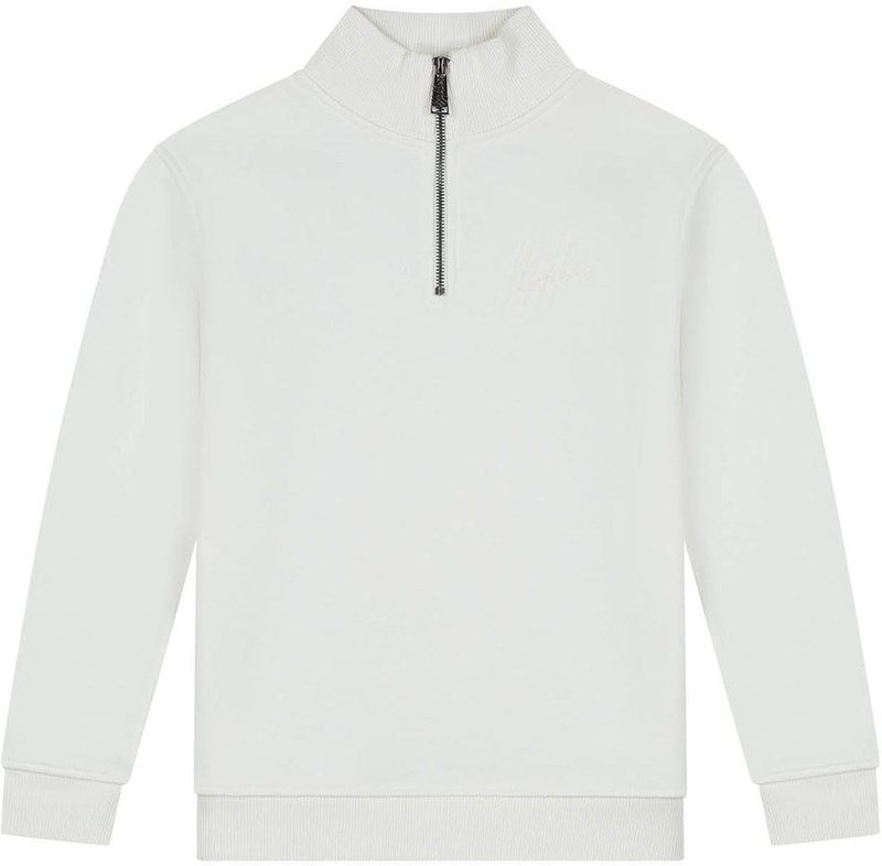 Malelions Kids Turtle Half Zip Sweater - Off-White 4-104