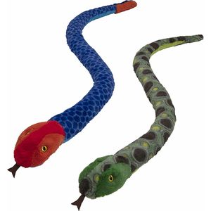 Nature Planet - Pluche Slangen Knuffels - set van 2x Stuks van 150 cm