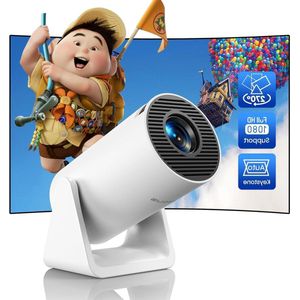 Automatische trapeziumcorrectie mini-beamer met wifi en bluetooth voor thuisbioscoop - ondersteunt 1080p en projectie voor korte afstanden Beamer