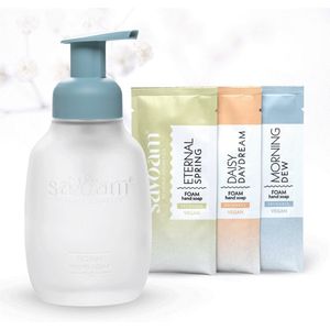 Schuimende Handzeep - saVoam starterspakket - Navulling - 3 x 300 ml - Vegan - Blauw - Duurzaam - Hydraterend