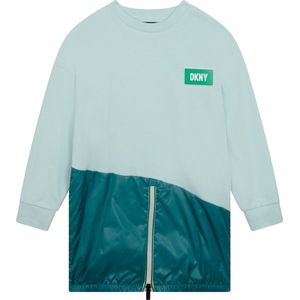 DKNY - D32842 - Jurk - A-lijn - Lange Mouwen - Jersey Top - Glanzende Polyester Rok