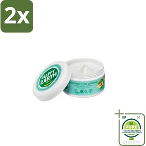 Happy Earth – Voedende Crème – 100% Natuurlijk – 200 ml - Voordeelverpakking - 2 stuks - Natuurlijke crème - Droge huid verzorging