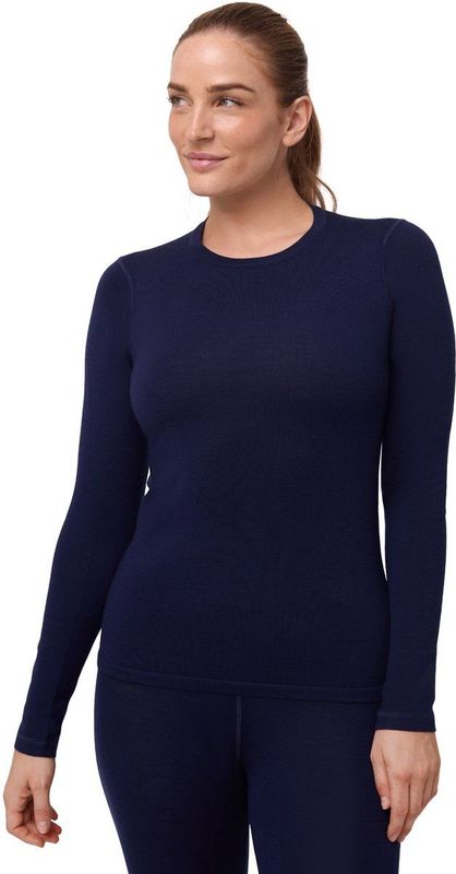 DANISH ENDURANCE Thermo Shirt met Lange Mouwen voor Dames - van Merino Wol - Donker Marineblauw - XXL