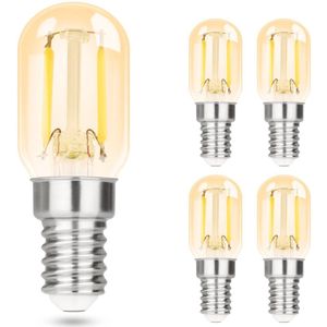 NETTLIFE T22 LED - LED Lampen - E14 Lichtborn - Amber - Ø 2.2 cm - Filament lamp - 6000K Koel Wit Licht - 2W - Vintage Gloeilamp - 4 Stuks