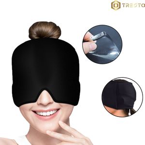 TRESTO - Migraine Muts - Masker - Dik gel - Hoofdpijn - Warmte & Koude Therapie - Hot Cold Pack - Migraine is geen hoofdpijn - Zwart