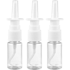 3-pack neussprayflessen- sprayfles helder- lege neusspray- directe spraycontainer voor essentiële zoutoplossing - 10 ml