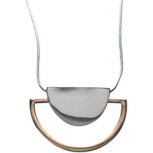 Ketting-modern-metaal-zilverkleur-goudkleur-56 cm -Charme Bijoux