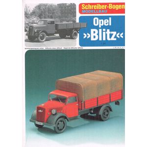 bouwplaat ; Vrachtauto Opel Blitz, schaal 1:24