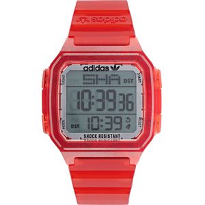 Adidas Originals Originals Street Digital One GMT AOST22051 Horloge - Kunststof - Rood - Ø 43.5 mm