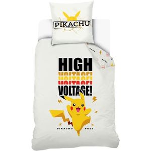 Pokémon Dekbedovertrek – Pikachu Kinderdekbedovertrek “High Voltage” – Eenpersoons 140 x 200 cm – 100% katoen