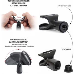 Famanu Microfoon Klem 5/8 6PCS Microfoon Klem Clip Mic Clip voor Handheld Wired of Draadloze Mic