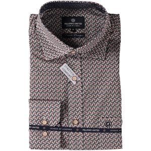 Fellows United - Lange Mouw Overhemd - Bordeau - Katoen