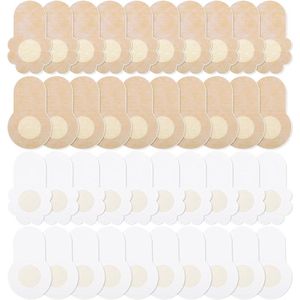 40 stuks tepelstickers - Onzichtbare tepelstickers - 10*6 cm zelfklevende tepelstickers - Dun, rond en bloemvormig - Tepelstickers tegen bultjes - Ademend, ultradun - Beige