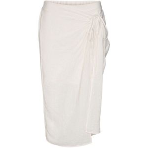 Vero Moda Chris Calf Wrap Petite Lange Rok Met Hoge Taille Wit 2XS Vrouw