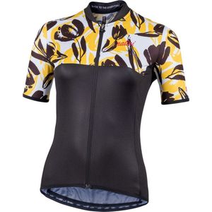 Nalini Fietsshirt korte mouwen Dames Zwart Geel - BAS TURIN2006 BLACK YELLOW FLOWERS-M