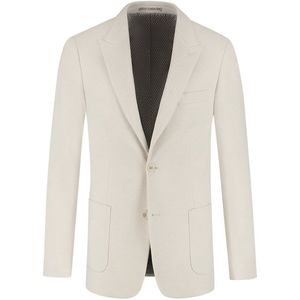 GENTS - Colbert stretch pique - Polyblend - Zand - Maat 48/L