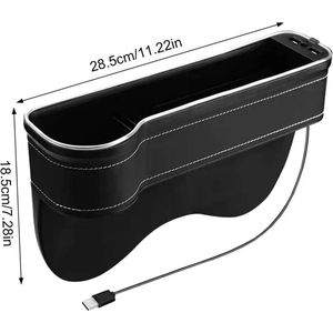 BTD Auto Opbergdoos Met 7 Led Kleuren-Auto-Console Kant-Opbergdoos-Lederen Pocket-Box-Auto-Interieur-Accessoires