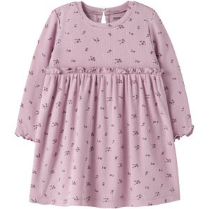 Jurk - All-over Print - Ribgebreid - Lange Mouwen - Regular Fit