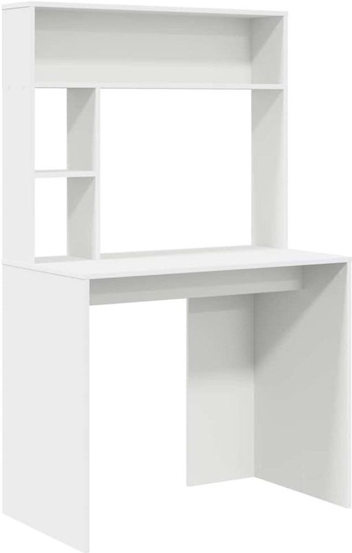 vidaXL - Bureau met Plank - Wit - 91 x 50 x 149 cm - Bewerkt Hout