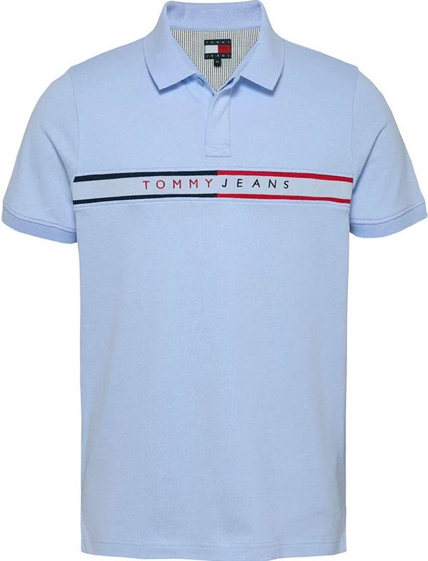 Tommy Jeans - DM0DM20916 - Polo - Blauw - Katoen - Korte Mouwen