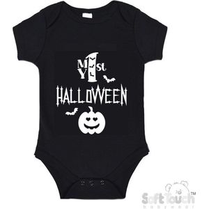 100% katoenen Romper ""My 1st Halloween"" Unisex Eerste Halloween First Halloween Scary Zwart/wit Maat 62/68