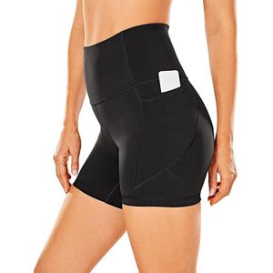 Allecto plus - Dames Bikershort voor de Gym - Hoog Getailleerd - Compressie Shorts met Zijzakken - 5 Inch Lengte