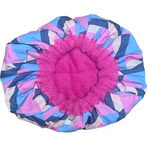 Heat Cap lijnzaad – Lila Paars blauw en Fuchsia AfroTy - Heatcap - Conditioning Cap - Warmtekap - Krullend haar - Deep Conditioning - Haar herstellend - head cap winter - Curly Hair - Thermische Haarverzorgingskap - Douchemuts
