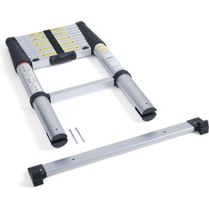 Uittrekbare aluminium telescoopladder met 11 treden - Max hoogte 3,20 m