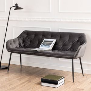 Sohome Eetkamerbank Otto - Velvet - 167cm - Donkergrijs