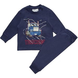 Fun2Wear - Pyjama Truckin - Navy Blauw - Maat 74 - Jongens
