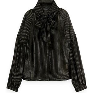 Scotch & Soda LUREX TOP WITH BOW NECK Dames Blouse - Maat 36