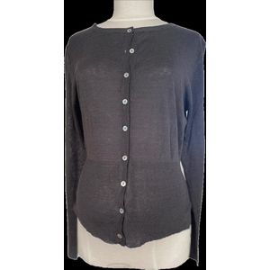 FRAGILE Round Neck CARDIGAN Silk Tobbacco L