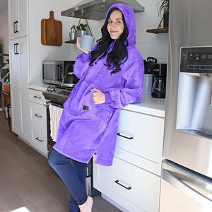 Hoodiedeken, Sherpa Extra Grote Fleecehoodie, / ochtendjas, Comfort Badjas voor dames en heren, wollig, Winter deken - Fleece dekentje - Hoodie Blanket