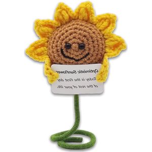 Grappig emotionele ondersteuning interessante gebreide wol opbeuringsgeschenken voor vrienden aanmoediging (zonnebloem)