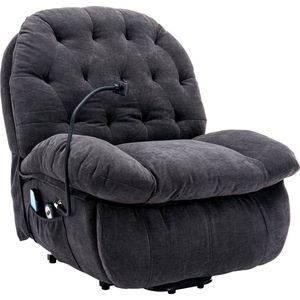 Merax Sta-Op Stoel - Relaxfauteuil met Massage- en Verwarmingsfunctie - Relaxstoel - Grijs