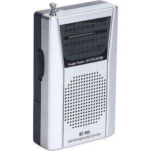Noodradio - AM FM Radio - Radio op Batterijen - Kleine Draagbare Radio - Batterij Radio - Radio op Batterijen voor Rampen - Noodradio - Zakradio - Met Koptelefoonaansluiting - 9.6*5.8*2.3cm