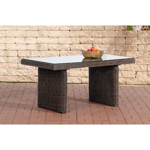 Tuintafel deluxe - Glastafel rotan wicker - Tuinmeubelen - Eettafel - Buitentafel - Salontafel - 138cm