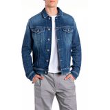 Replay - Denim Jas met Knoopsluiting - Donkerblauw - Heren