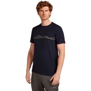 Icebreaker - Merino 150 Tech Lite SS Tee Mountain Pulse - T-shirt - Marine blauw