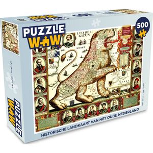 Puzzel Historische landkaart van het oude Nederland - Legpuzzel - Puzzel 500 stukjes