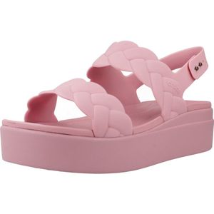 Crocs - Brooklyn Woven Low Wedge - Sandalen - Zwart - LiteRide™-schuimtechnologie