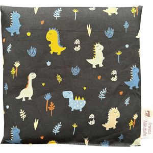 Kersenpitkussen 20x20cm voor Magnetron en Koelkast - 2-in-1 Warmte- en Koudetherapie - Dino Blauw