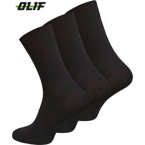 Olif - Diabetes sokken - Zonder elastiek - Naadloos - 6 paar - Zwart - 43-46