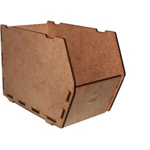 Stapelbare opbergdozen van gerecycled MDF - Set van 12, open design Laden voor het organiseren van speelgoed - Opbergcontainers