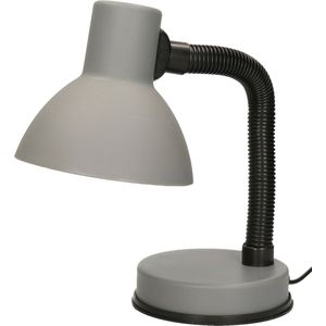 Gerimport Bureaulamp - grijs - metaal/kunststof - verstelbaar - 16 x 12 x 30 cm