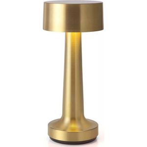 Goliving Tafellamp Oplaadbaar – Draadloos en dimbaar – Moderne touch lamp – Nachtlamp Slaapkamer – 21 cm – Goud
